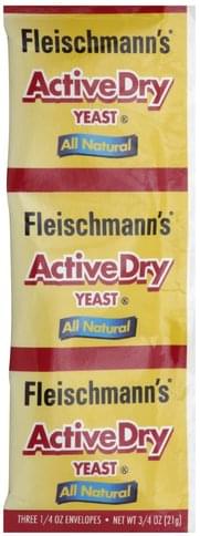 Fleischmanns Active Dry Yeast - 3 ea, Nutrition Information | Innit