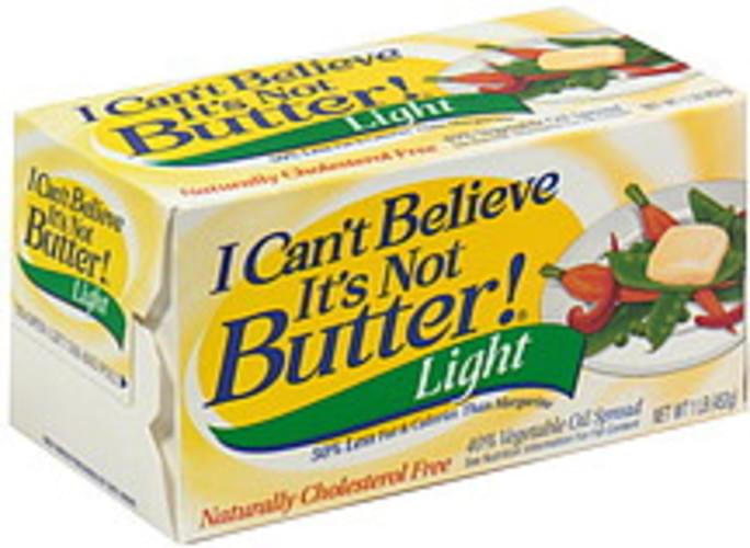 I Cant Believe Its Not Butter Light Vegetable Oil Spread 1 Lb Nutrition Information Innit