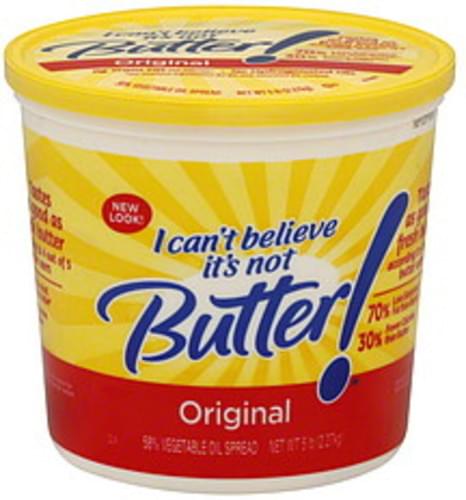 I Cant Believe Its Not Butter Original 58 Vegetable Oil Spread 5 Lb Nutrition Information