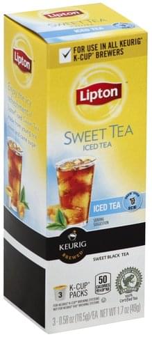 Lipton Sweet Tea, K-Cup Packs Iced Tea - 3 ea, Nutrition Information ...