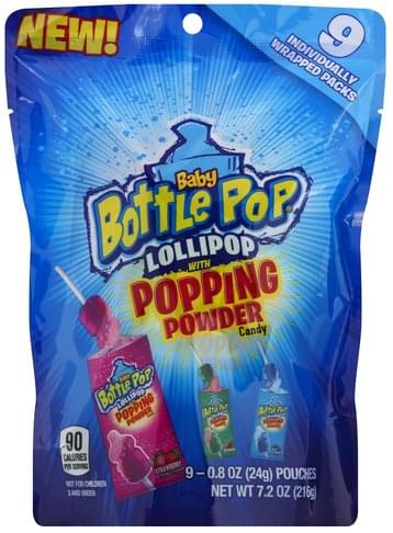 Baby Bottle Lollipop with Popping Powder Candy - 9 ea, Nutrition ...