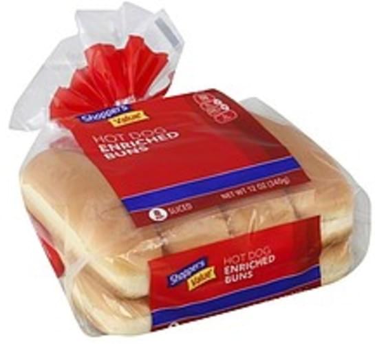 Shoppers Value Enriched, Sliced Hot Dog Buns - 8 Ea, Nutrition ...