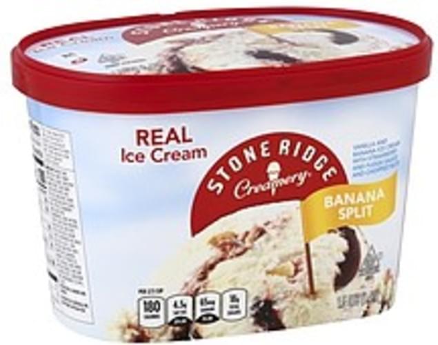 Stone Ridge Creamery Banana Split Ice Cream - 1.5 QT, Nutrition ...