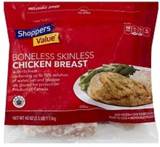 Shoppers Value Boneless Skinless Chicken Breast - 40 oz, Nutrition ...