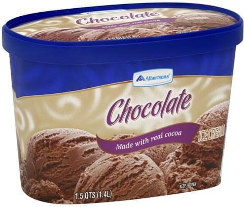 Albertsons Chocolate Ice Cream - 1.5 QT, Nutrition Information | Innit