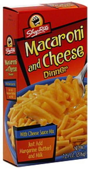 Shoprite With Cheese Sauce Mix Macaroni And Cheese Dinner 725 Oz