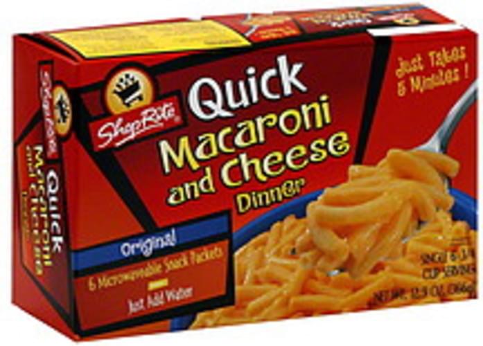 ShopRite Original Quick Macaroni and Cheese Dinner 6 ea, Nutrition