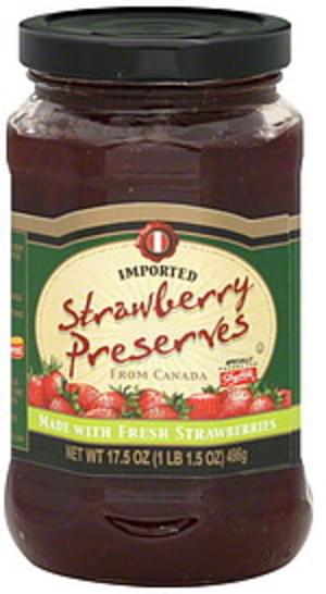 Shoprite Strawberry Preserves - 17.5 Oz, Nutrition Information 