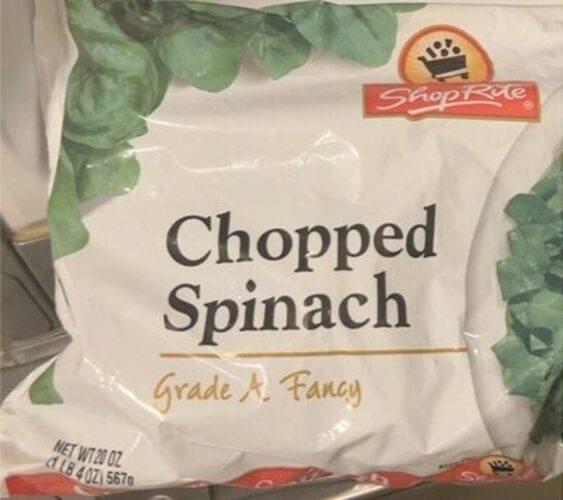 Shoprite Chopped Spinach 20 Oz Nutrition Information Innit