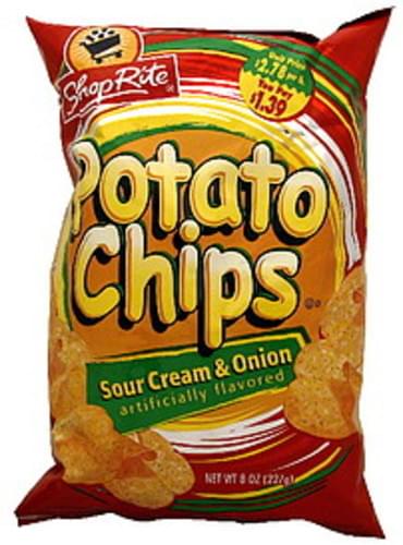 ShopRite Sour Cream & Onion Potato Chips - 8 oz, Nutrition Information ...