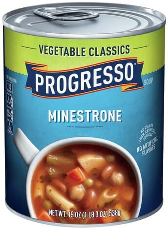 Progresso Vegetable Classics, Minestrone Soup - 19 oz, Nutrition ...