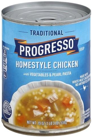 Progresso Homestyle Chicken, with Vegetables & Pearl Pasta Soup - 19 oz ...