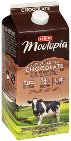 H-E-B 2% Reduced Fat, Chocolate Milk - 64 Oz, Nutrition Information | Innit