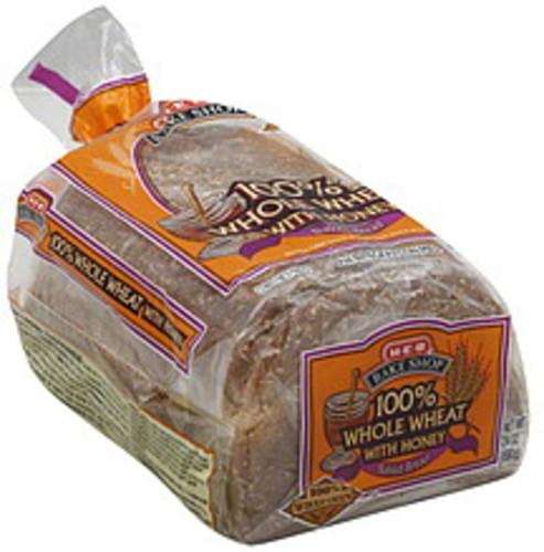 H-E-B Baked, 100% Whole Wheat With Honey Bread - 24 Oz, Nutrition ...