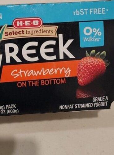 H-E-B Strawberry On The Bottom Greek Yogurt - 150 G, Nutrition ...