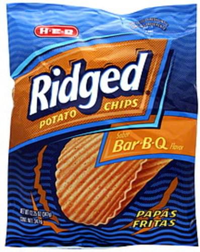 H-E-B Ridged, Bar-B-Q Flavor Potato Chips - 12.25 Oz, Nutrition ...