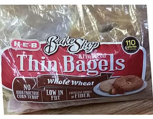 H-E-B Whole Wheat Thin Bagels - 46 G, Nutrition Information | Innit