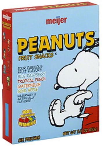 Meijer Assorted, Peanuts Fruit Snacks - 6 ea, Nutrition Information | Innit