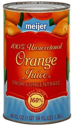 Meijer Orange Unsweetened 100 Juice 46 Oz Nutrition Information