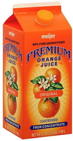 Meijer Original Orange Juice - 64 oz, Nutrition Information | Innit