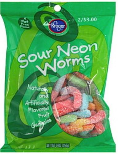 Kroger Sour Neon Worms - 9 oz, Nutrition Information | Innit