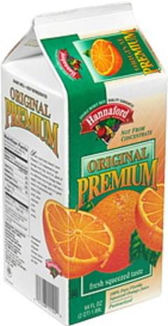 Hannaford Original 100% Pure Florida Squeezed Orange - 64 oz, Nutrition ...