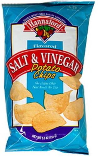 Hannaford Salt & Vinegar Flavored Potato Chips - 5.5 oz, Nutrition ...