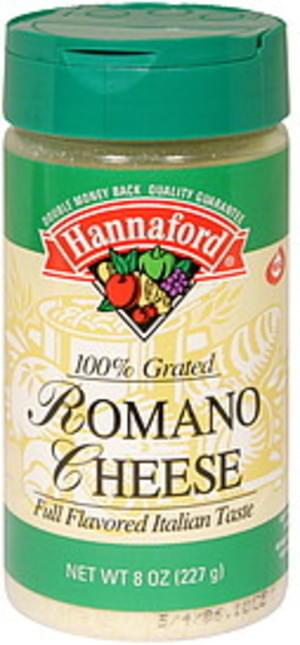 Hannaford 100% Grated Romano Cheese - 8 oz, Nutrition Information | Innit