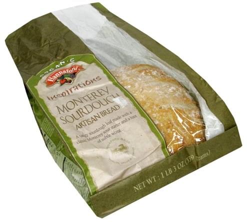 Hannaford Organic, Monterey Sourdough Artisan Bread - 19 Oz, Nutrition ...