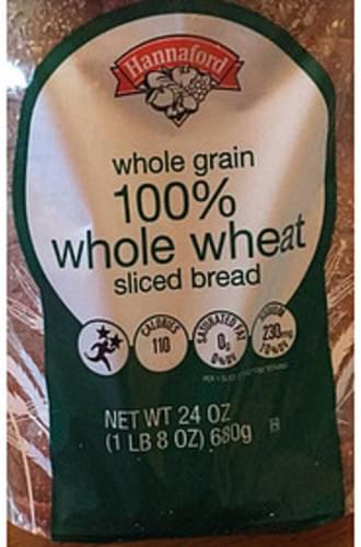 Hannaford Whole Wheat Sliced Bread - 43 G, Nutrition Information | Innit