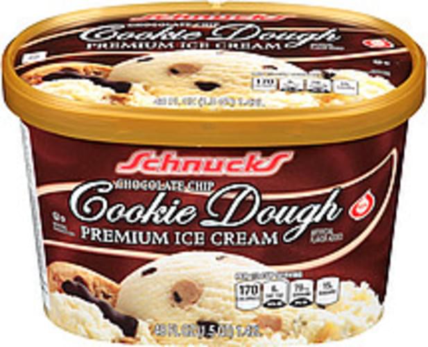 Schnucks Chocolate Chip Cookie Dough Ice Cream 48 Oz Nutrition Information Innit 9575