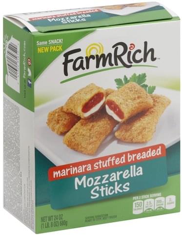 Farm Rich Marinara Stuffed Breaded Mozzarella Sticks - 24 oz, Nutrition ...