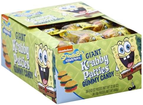 Frankford Giant Krabby Patties, Nickelodeon SpongeBob Squarepants Gummy ...