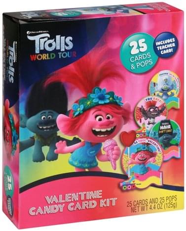 Frankford Candy Trolls World Tour Valentine Candy Card Kit - 4.4 oz ...