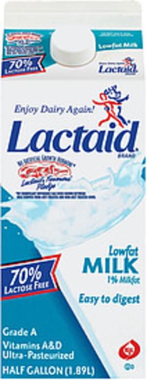 Lactaid 70% Lactose Free Lowfat Milk - 0.5 Gal, Nutrition Information ...