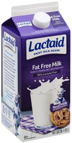 Lactaid Fat Free Milk - 0.5 gl, Nutrition Information | Innit