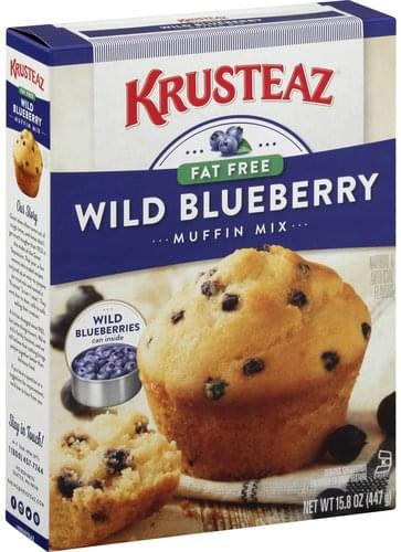 Krusteaz Fat Free, Wild Blueberry Muffin Mix - 15.8 Oz, Nutrition ...