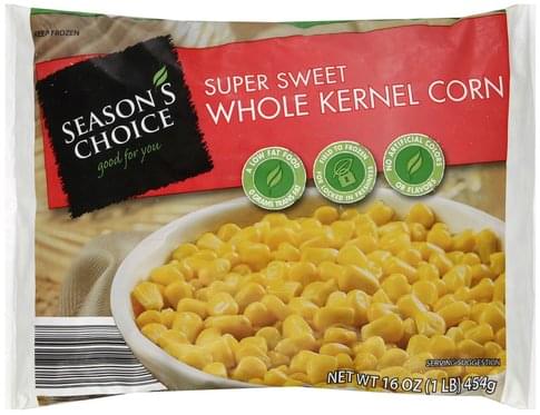 Seasons Choice Whole Kernel, Super Sweet Corn - 16 oz, Nutrition ...