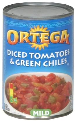 Ortega Mild Diced Tomatoes & Green Chiles - 10 oz, Nutrition