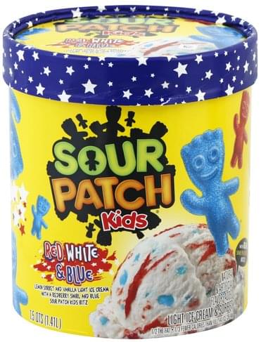 Sour Patch Red White & Blue, Kids Light Ice Cream & Sorbet - 1.5 QT ...