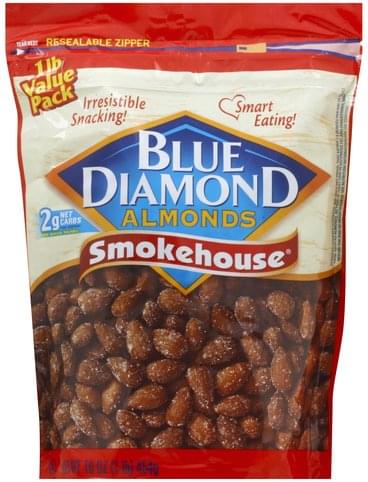 Blue Diamond Smokehouse, Value Pack Almonds - 16 oz, Nutrition ...