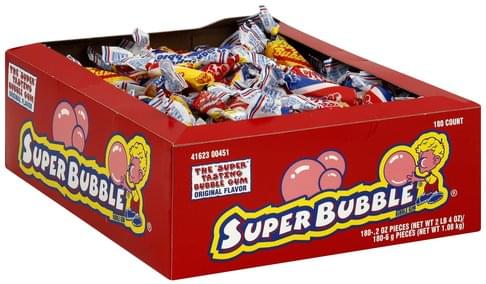 Super Bubble Original Flavor Bubble Gum - 180 ea, Nutrition Information ...