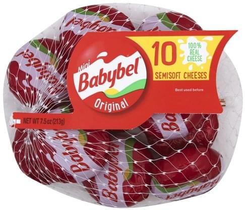 Babybel Original, Mini Semisoft Cheeses - 10 Ea, Nutrition Information ...