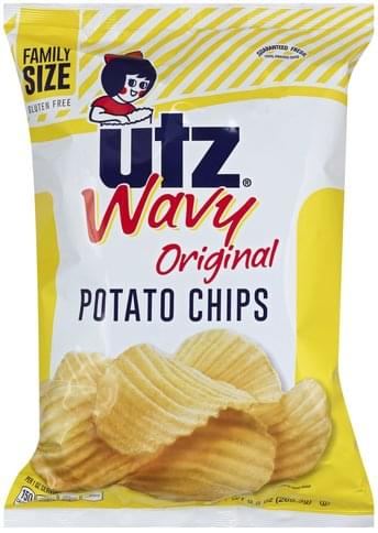 Utz Wavy, Original, Family Size Potato Chips - 9.5 oz, Nutrition ...