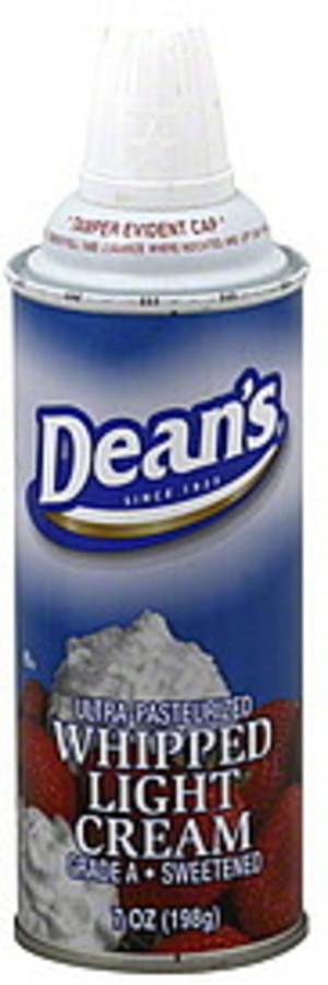 Deans Light Whipped Cream - 7 Oz, Nutrition Information 