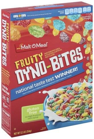 Malt O Meal Dyno-Bites, Fruity Cereal - 12.5 oz, Nutrition Information ...