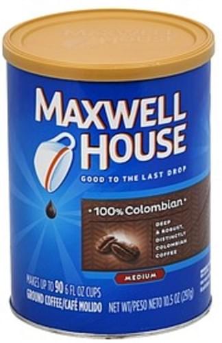 Maxwell House Ground, Medium, 100% Colombian Maxwell House Coffee ...