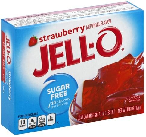Jell O Low Calorie, Sugar Free, Strawberry Gelatin Dessert - 0.6 oz ...