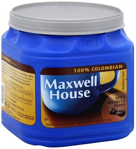 Maxwell House Ground, 100% Colombian, Medium Dark Coffee - 33 oz ...