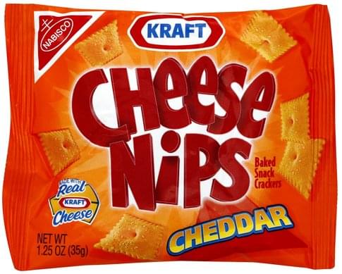 Cheese Nips Cheddar Baked Snack Crackers - 1.25 oz, Nutrition ...